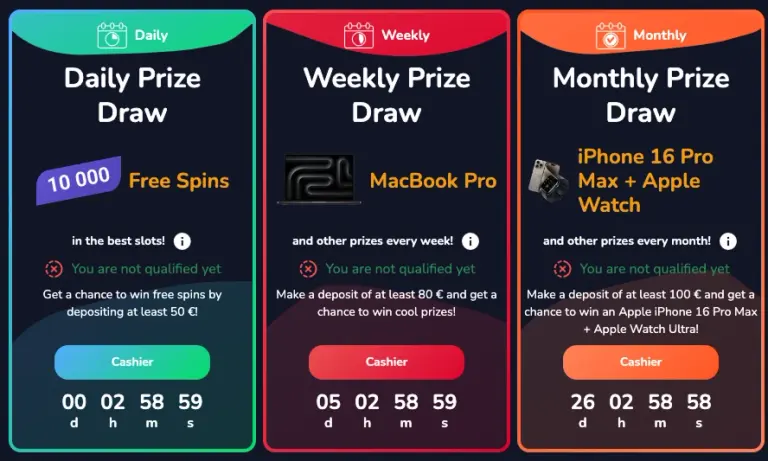 Maxispin prize draw