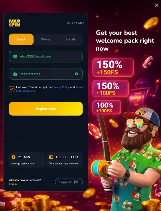 Maxispin registration